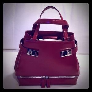 Salvatore Ferragamo Red Leather Top Handle